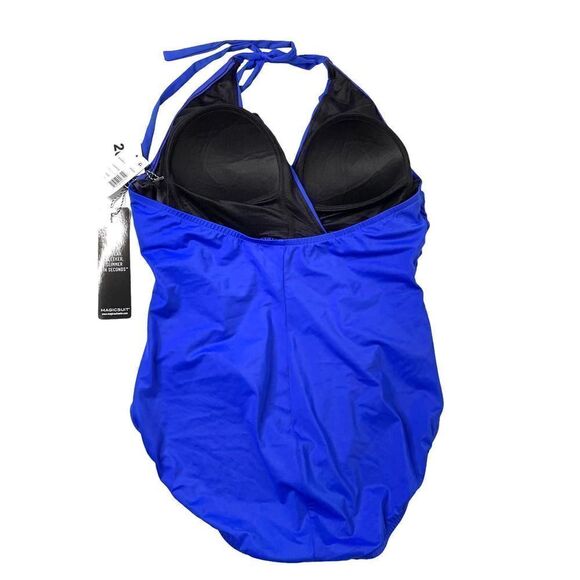 NEW Magicsuit Angelina halter One Piece Swimsuit Sz 14 Cobalt Blue - Picture 10 of 12